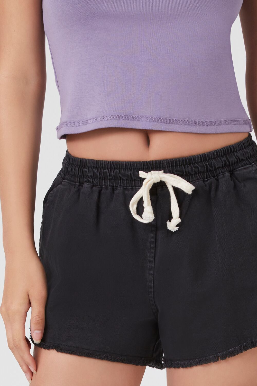 Frayed Drawstring Shorts
