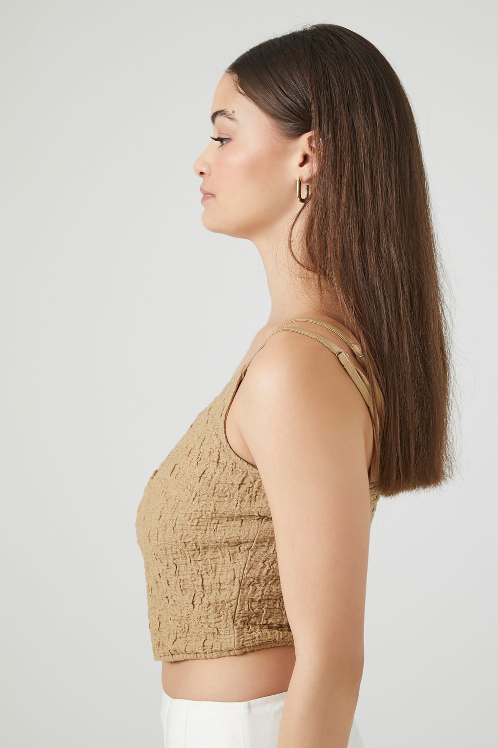 Crinkled O-Ring Cropped Cami
