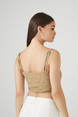 Crinkled O-Ring Cropped Cami