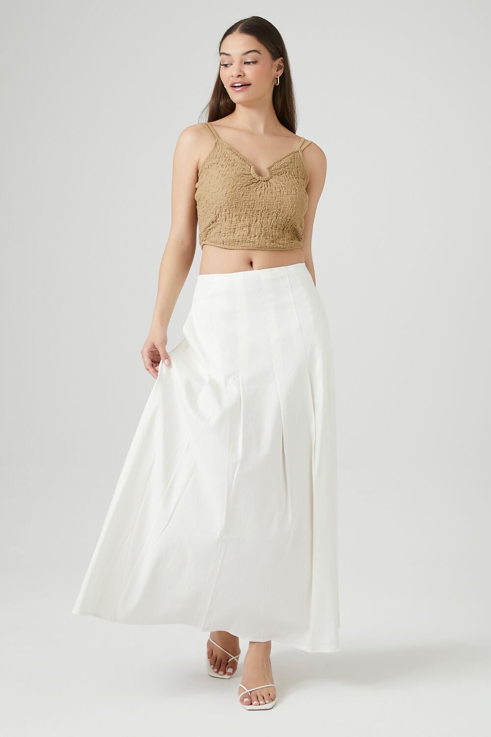 Crinkled O-Ring Cropped Cami