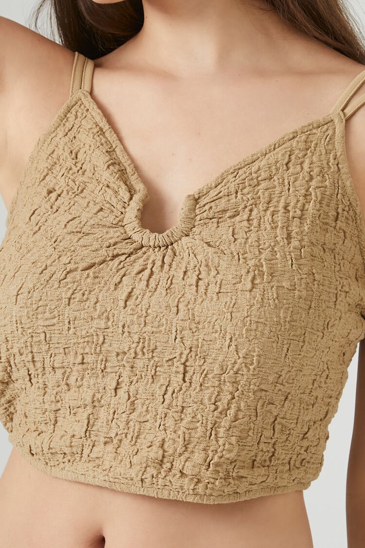 Crinkled O-Ring Cropped Cami