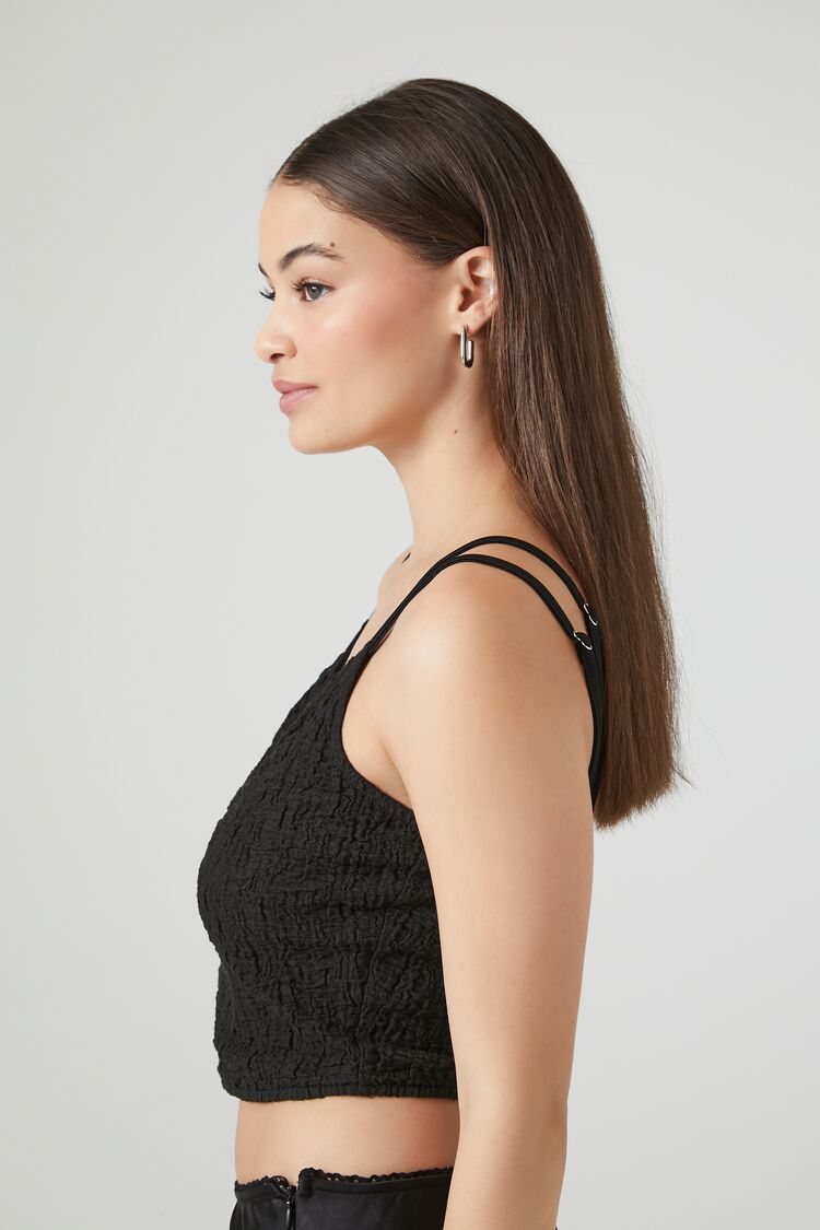 Crinkled O-Ring Cropped Cami