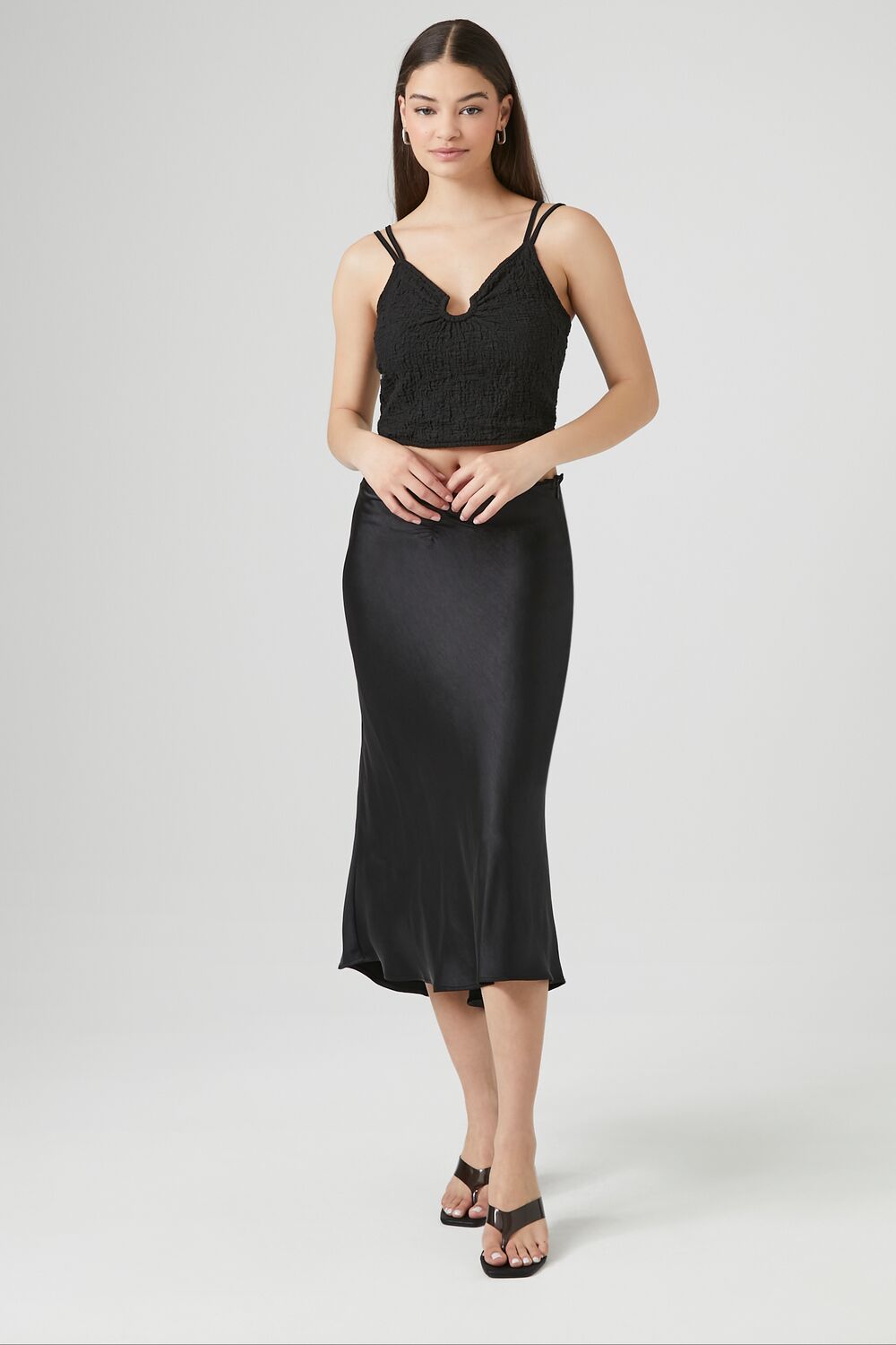 Crinkled O-Ring Cropped Cami