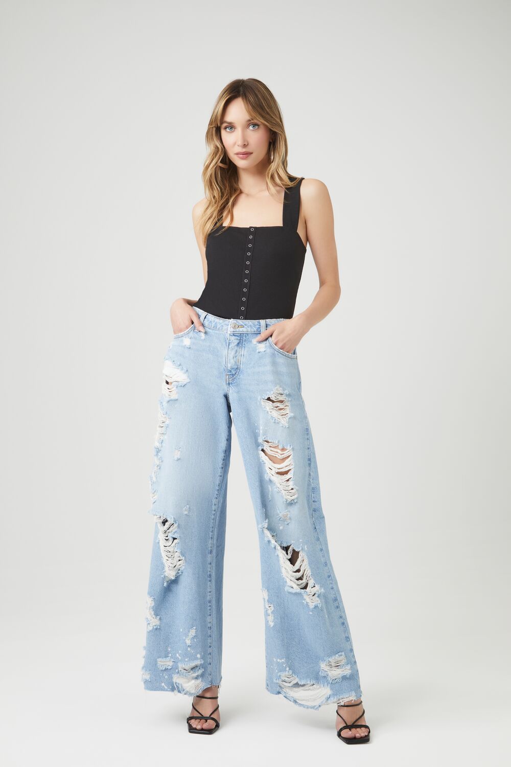 Button-Front Tank Top