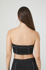 Super Cropped Button-Front Tube Top