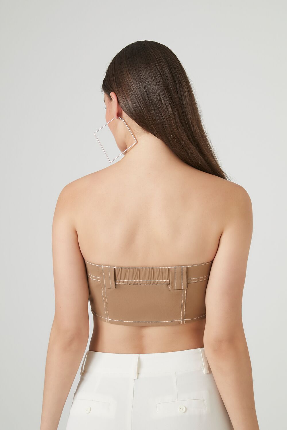 Super Cropped Button-Front Tube Top