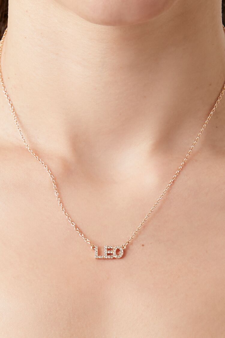 Rhinestone Astrology Pendant Necklace