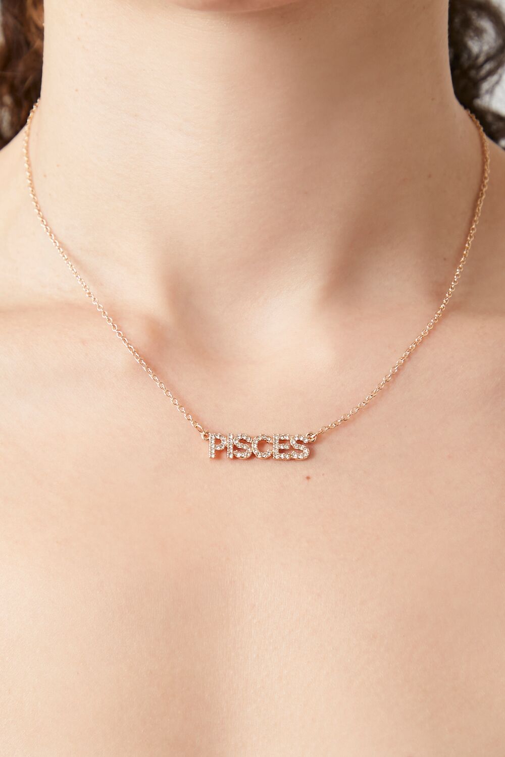 Rhinestone Astrology Pendant Necklace