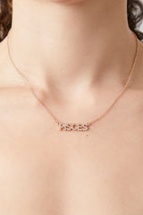 Rhinestone Astrology Pendant Necklace