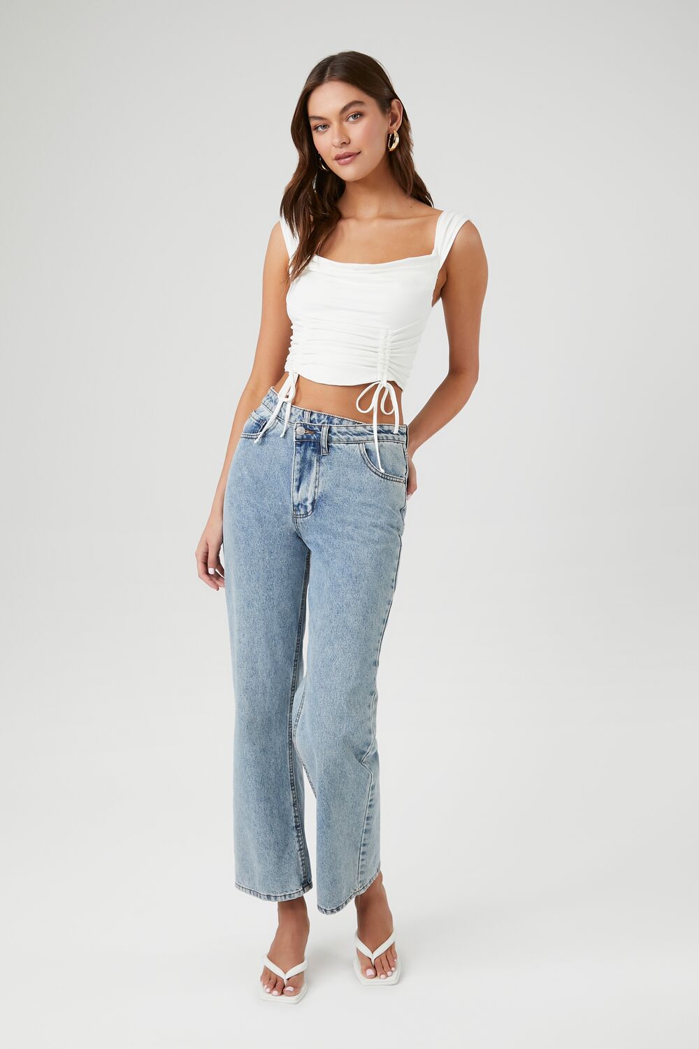 Drawstring Cropped Tank Top