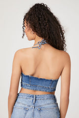 Denim Halter Crop Top