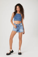 Denim Halter Crop Top