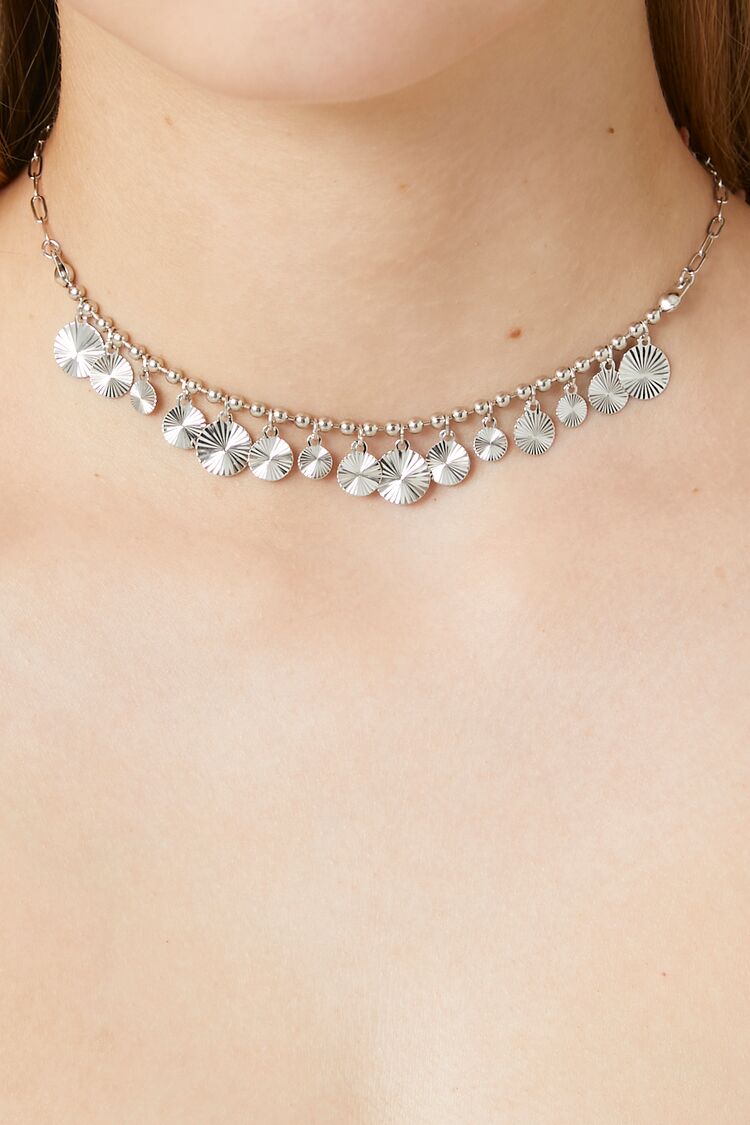 Disc Charm Beaded Necklace
