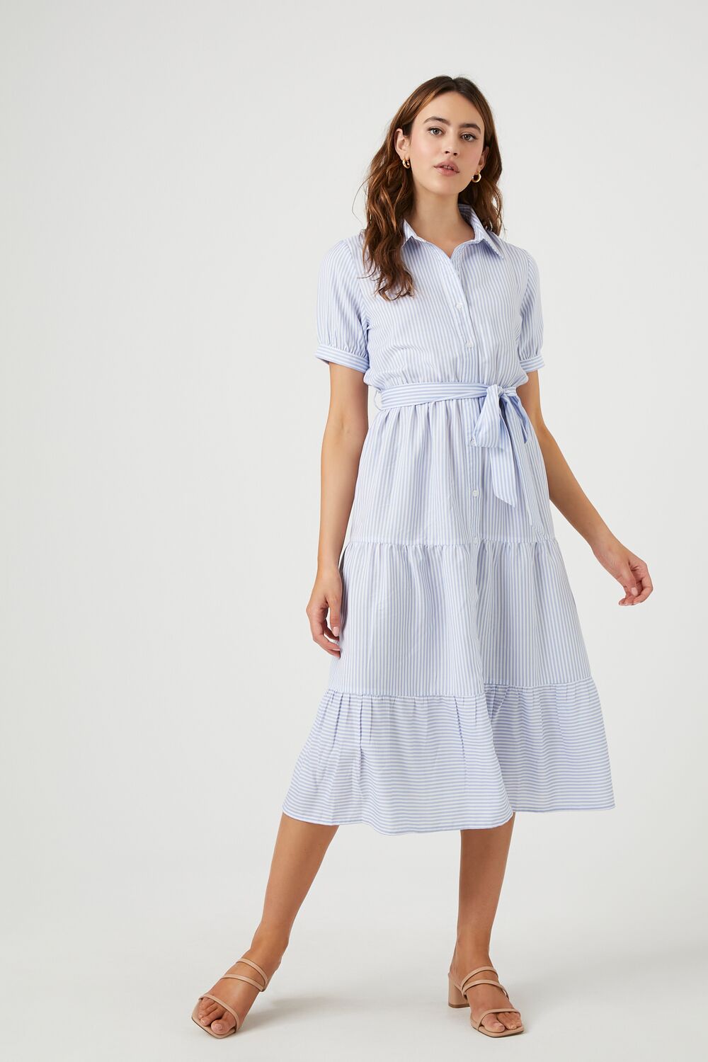 Striped Midi Shirt Dress