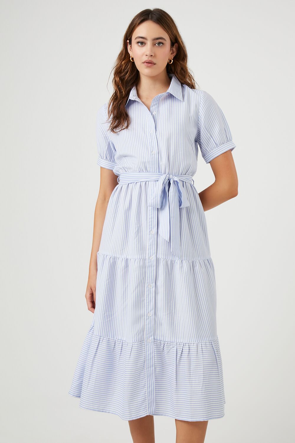Striped Midi Shirt Dress