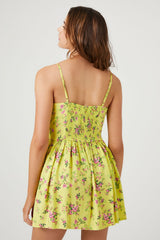 Floral Print Corset Mini Dress