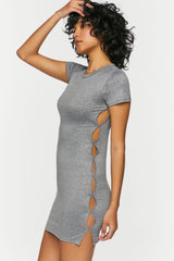 Short-Sleeve Cutout Mini Dress
