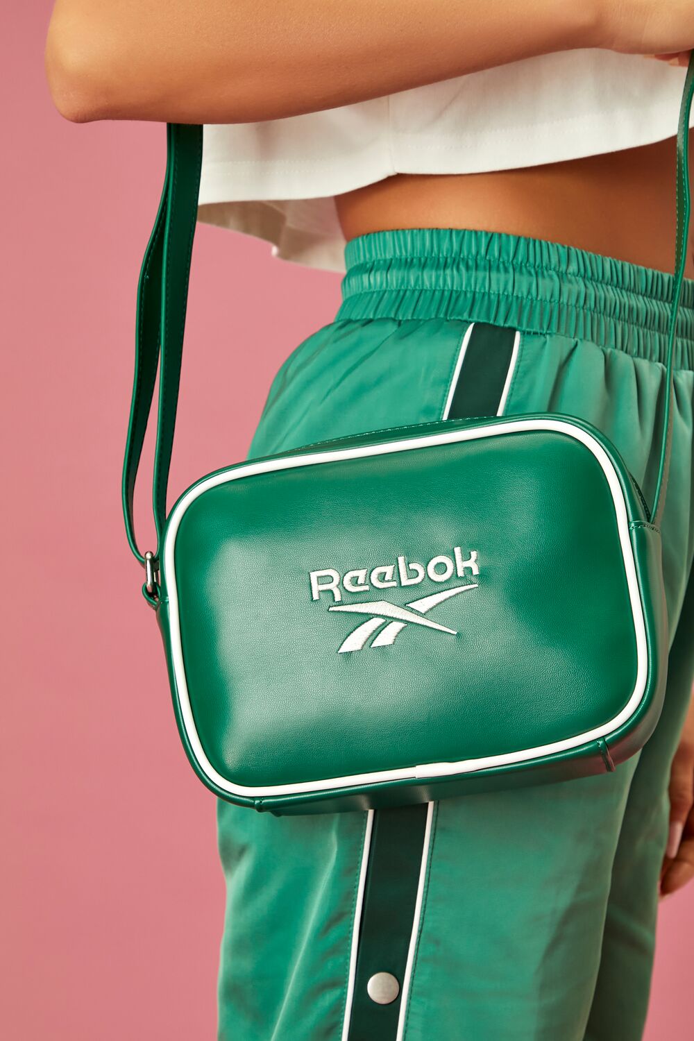 Faux Leather Reebok Crossbody Bag