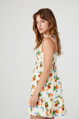 Tropical Fruit Print Mini Dress