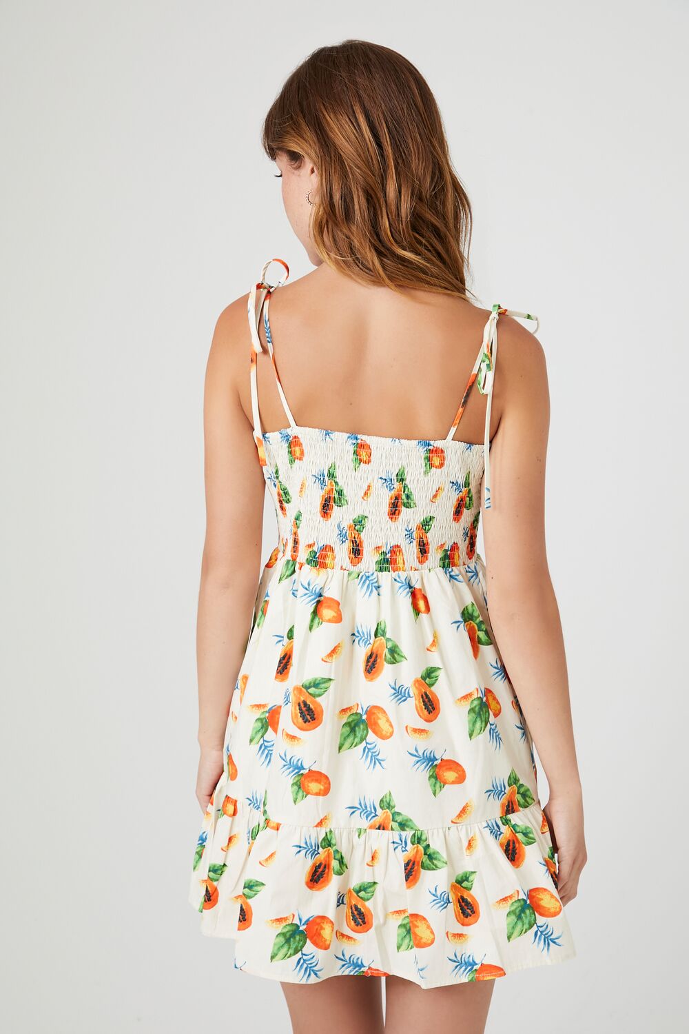 Tropical Fruit Print Mini Dress