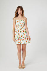 Tropical Fruit Print Mini Dress