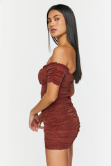 Glitter Knit Off-the-Shoulder Mini Dress