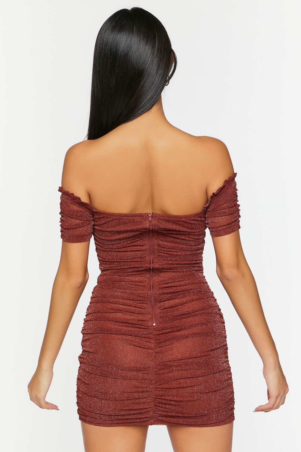 Glitter Knit Off-the-Shoulder Mini Dress
