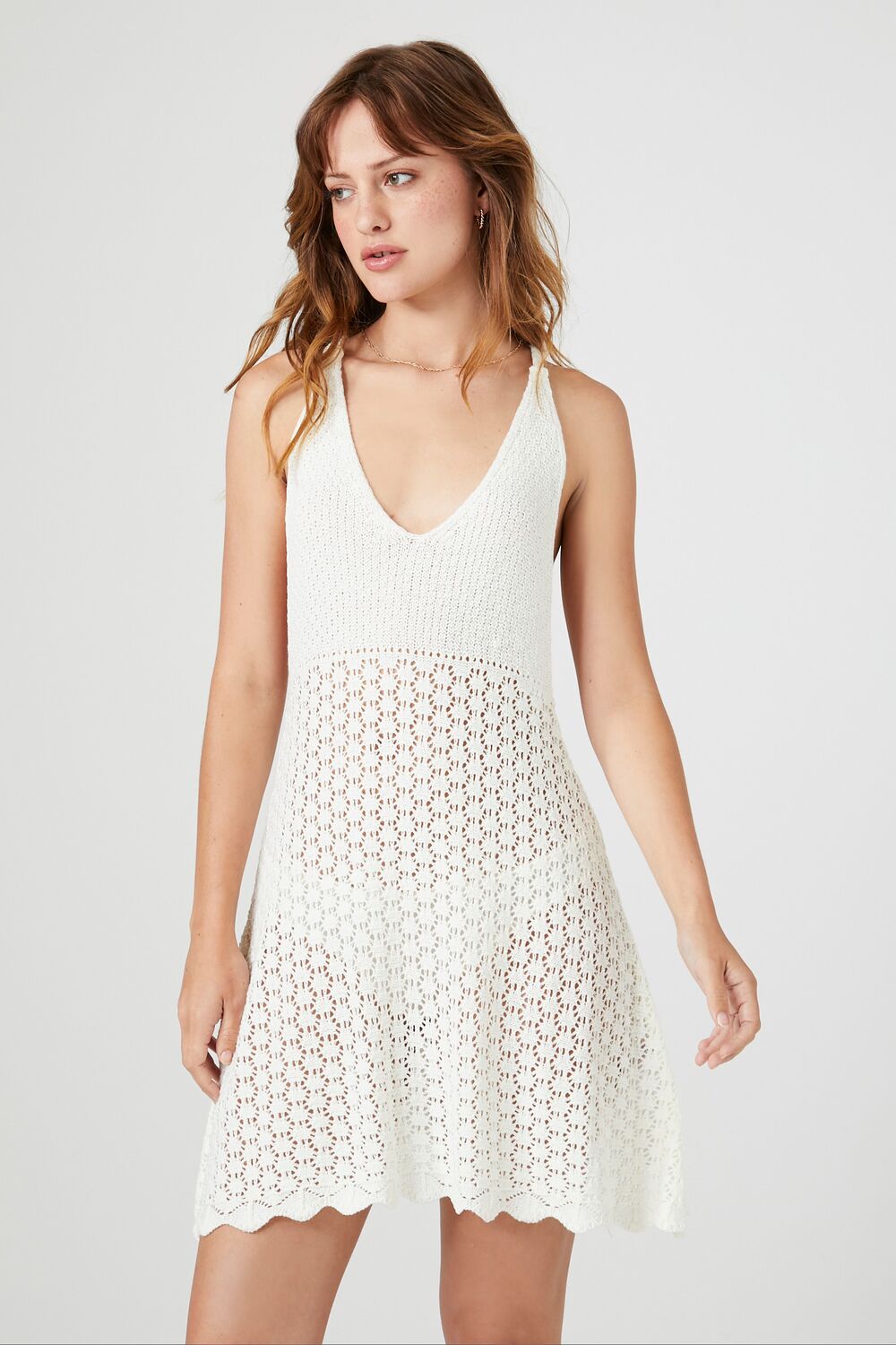 Crochet Y-Back Mini Dress