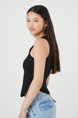 Cropped Curved-Hem Tank Top