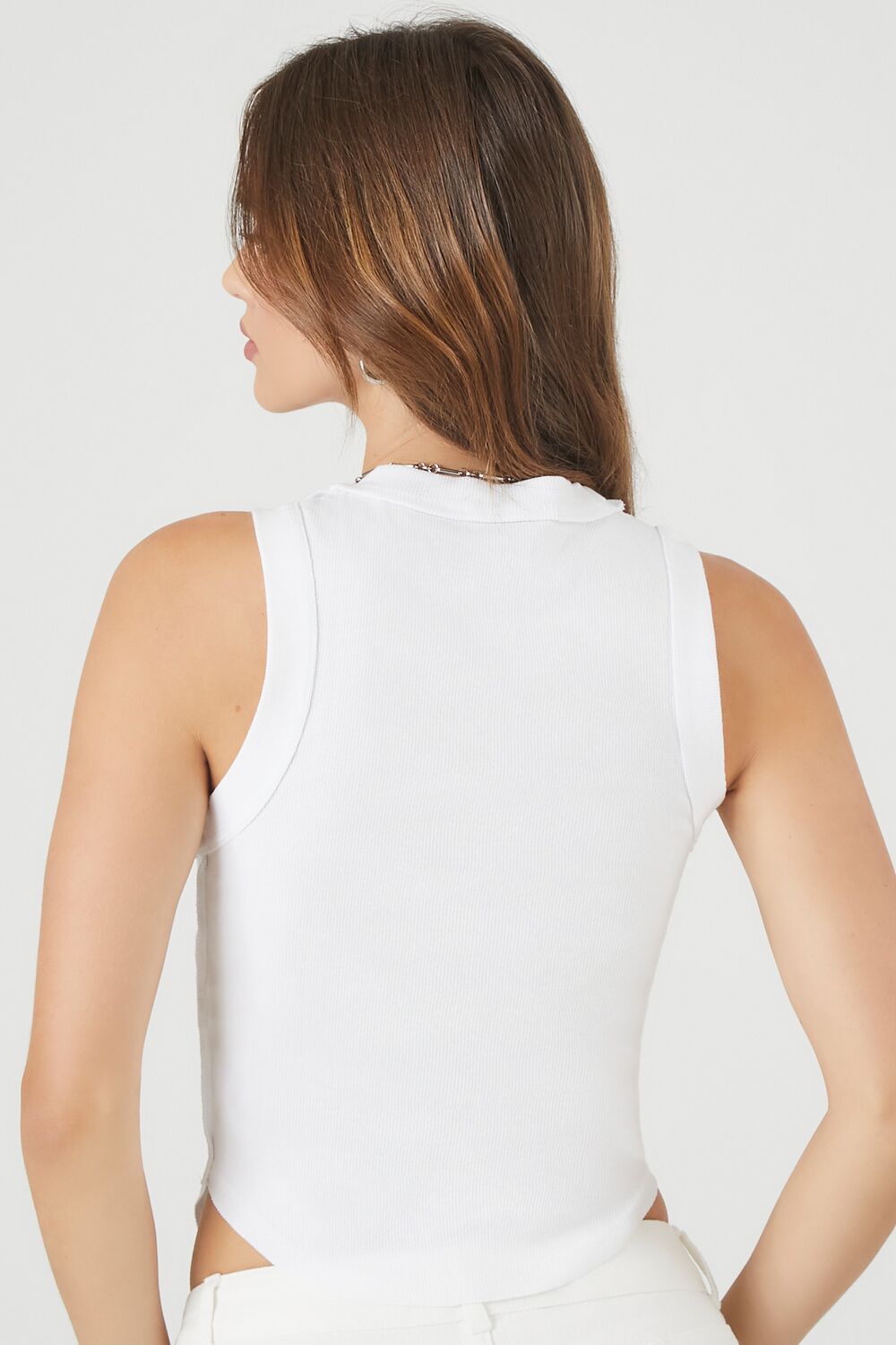 Cropped Curved-Hem Tank Top