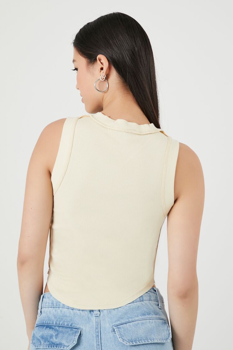 Cropped Curved-Hem Tank Top