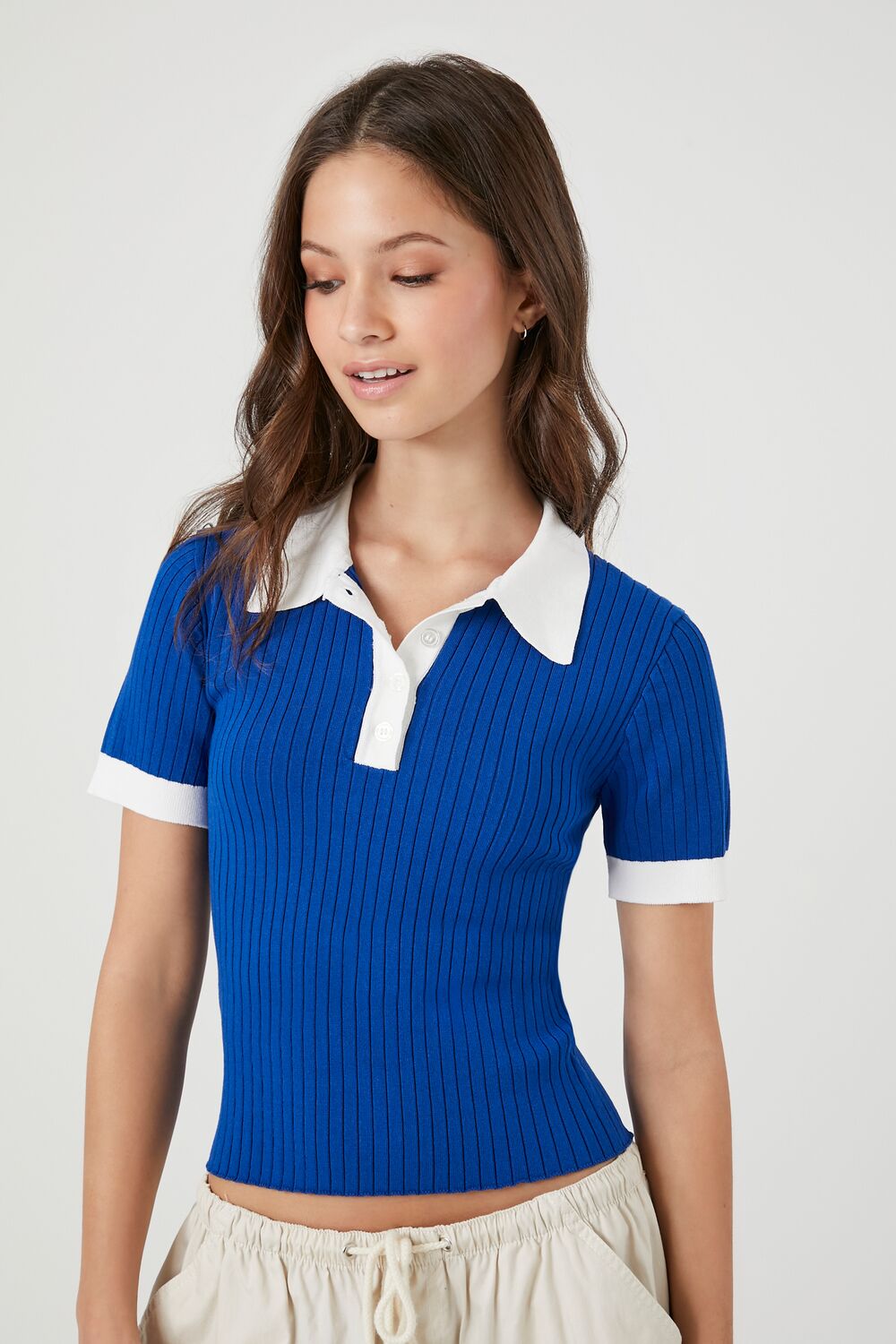 Sweater-Knit Polo Shirt