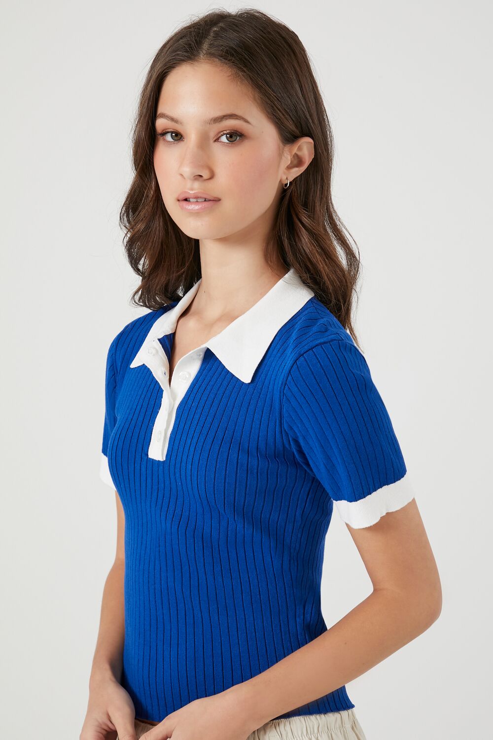 Sweater-Knit Polo Shirt