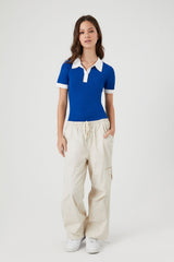 Sweater-Knit Polo Shirt