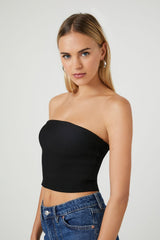 Sweater-Knit Cropped Tube Top