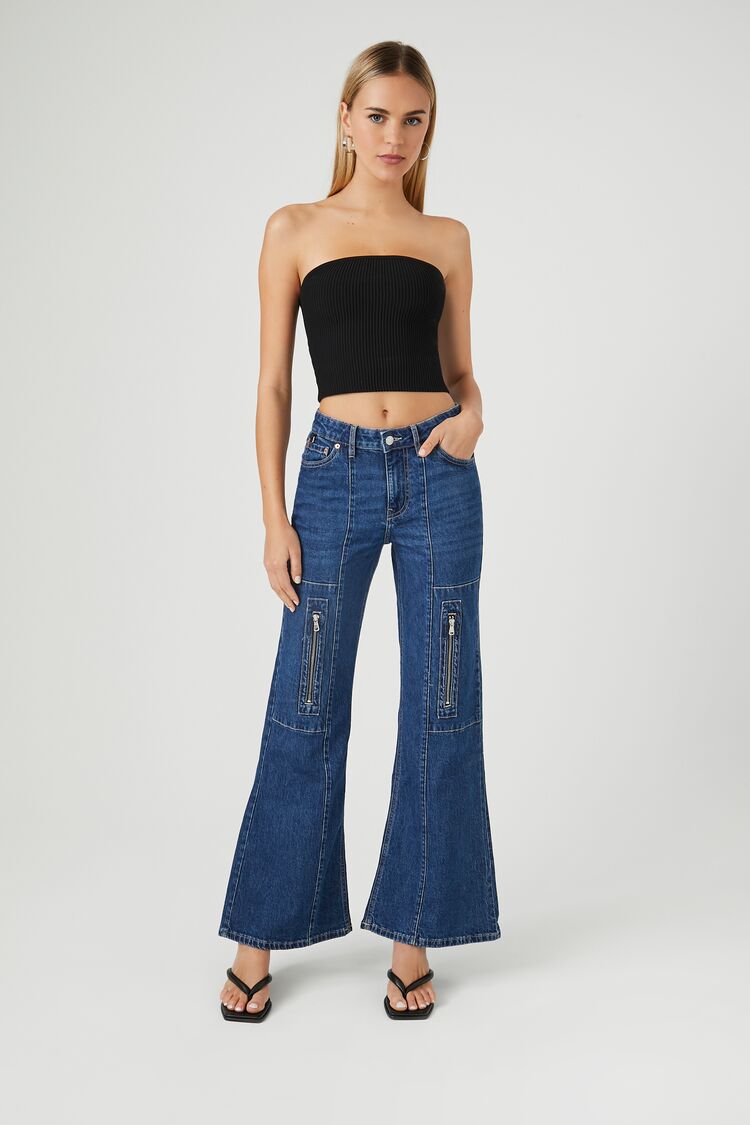 Sweater-Knit Cropped Tube Top