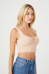 Cropped Lace-Trim Tank Top