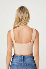 Cropped Lace-Trim Tank Top