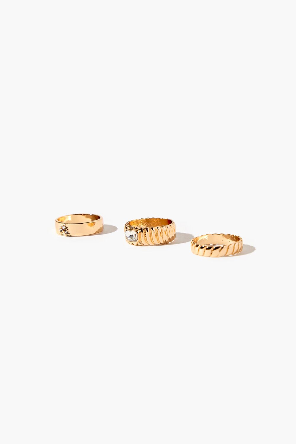 Twisted Faux Gem Ring Set