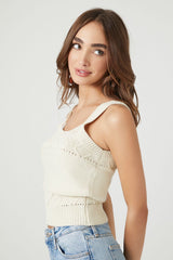 Pointelle Sweater-Knit Tank Top