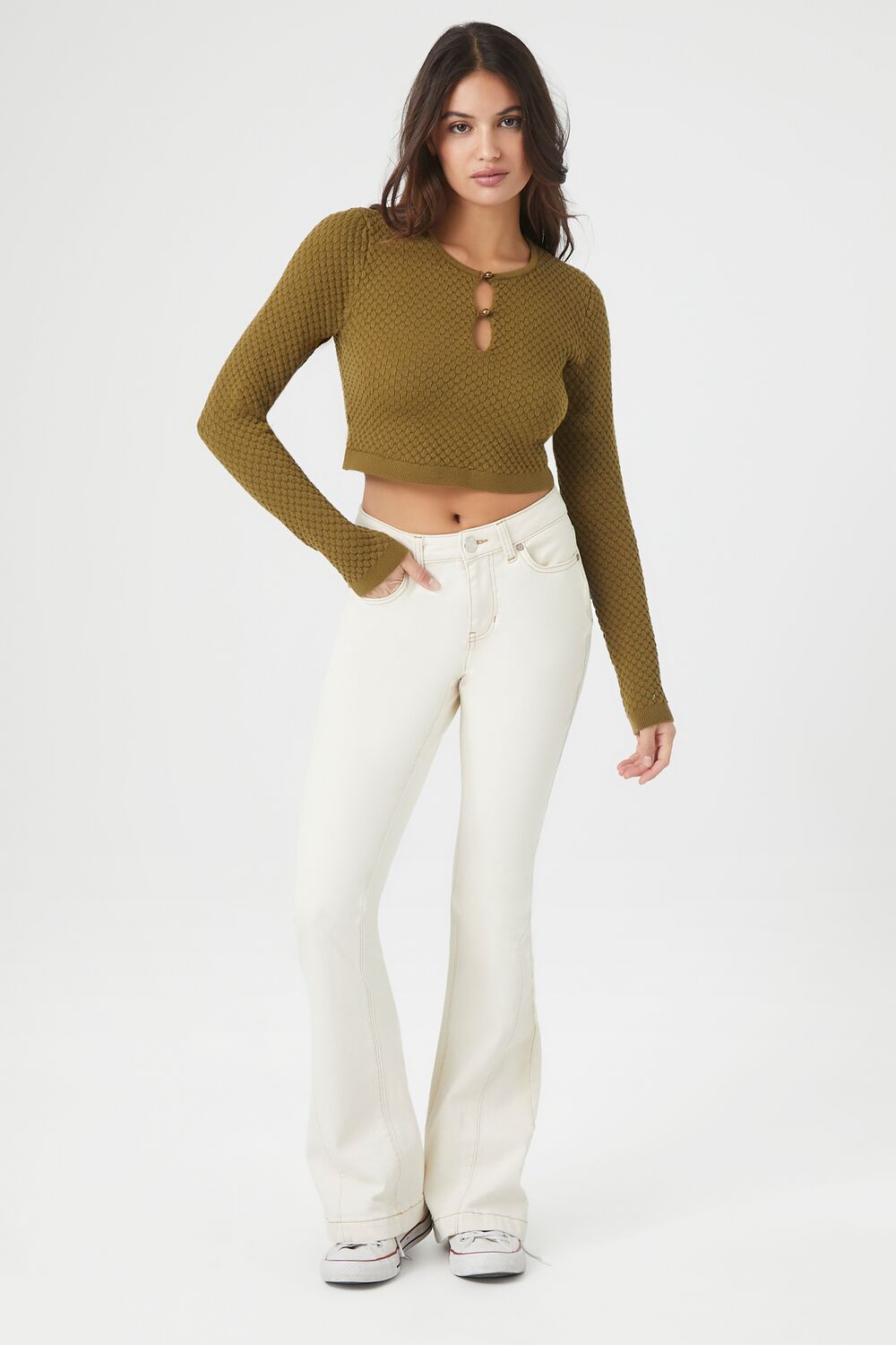 Sweater-Knit Cutout Crop Top