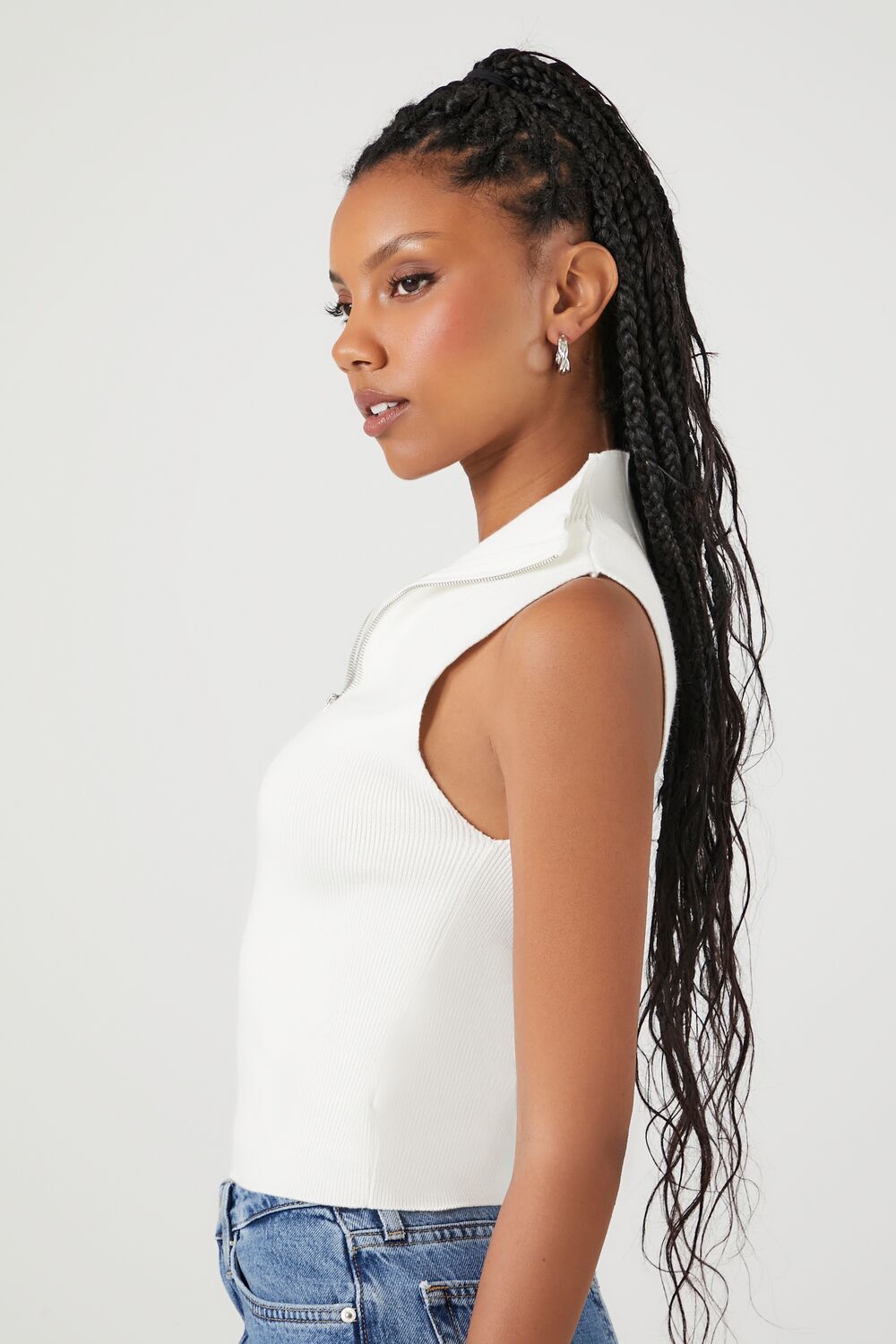 Sweater-Knit Cropped Tank Top