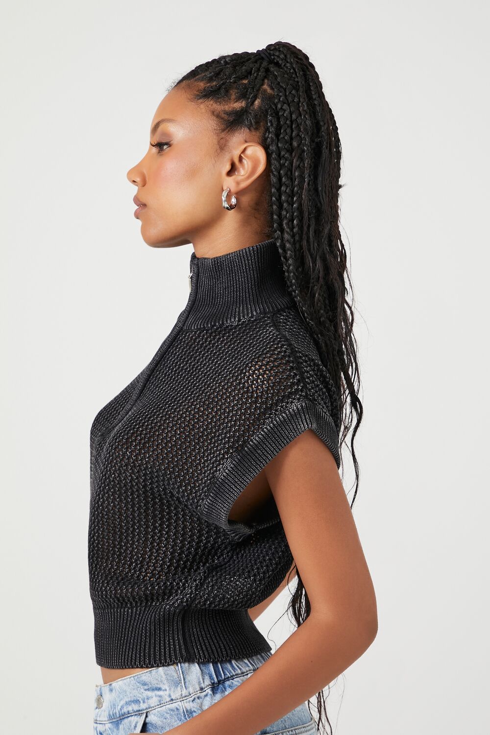 Sweater-Knit Half-Zip Pullover