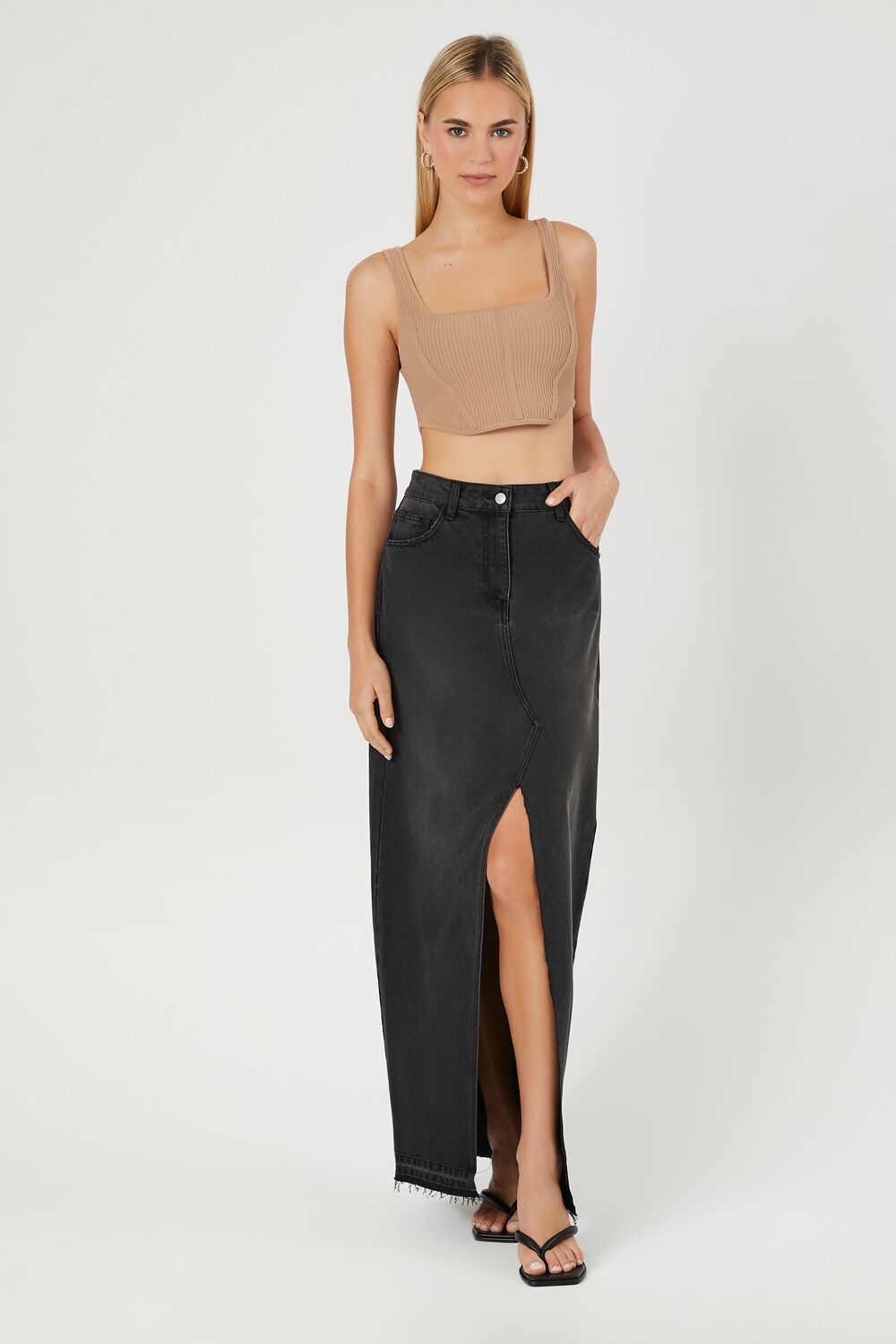 Sweater-Knit Crop Top