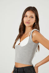 Sweater-Knit Combo Tank Top