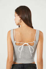 Sweater-Knit Combo Tank Top