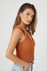 Compact Ribbed Knit Tank Top