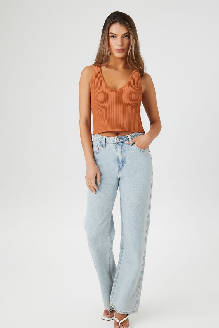 Compact Ribbed Knit Tank Top