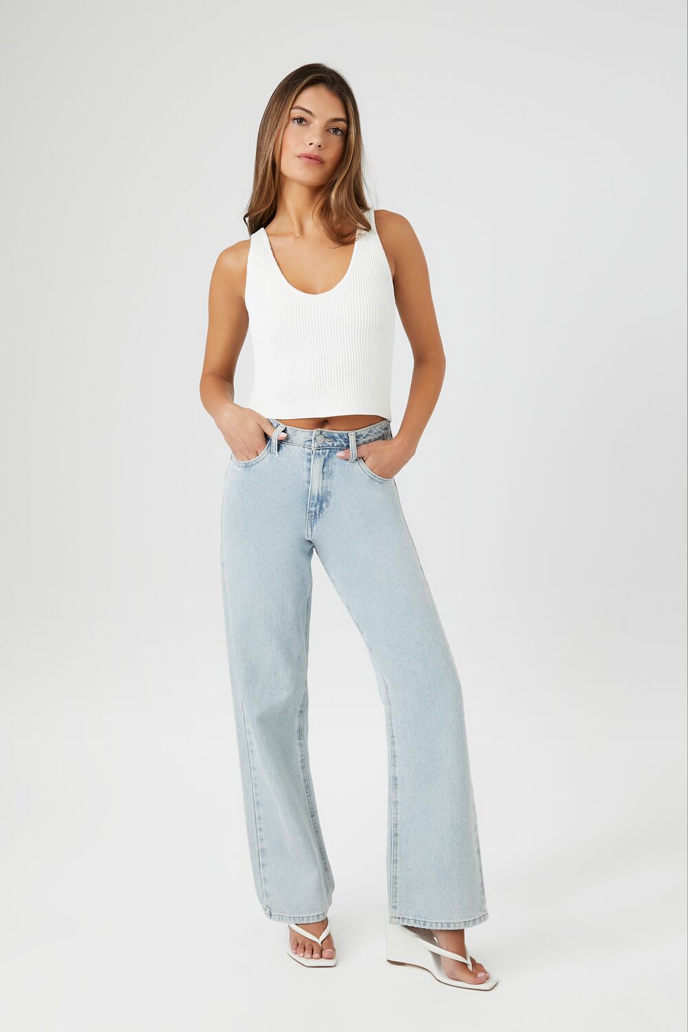 Compact Ribbed Knit Tank Top