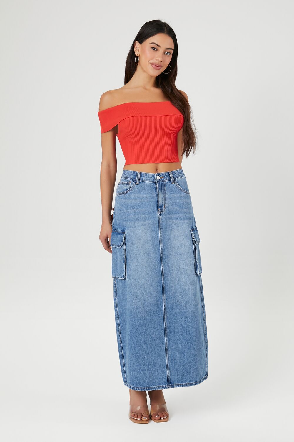 Sweater-Knit Off-the-Shoulder Top